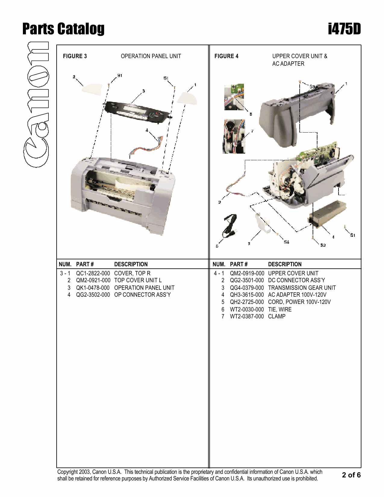 Canon PIXUS i475D Parts Catalog Manual-3